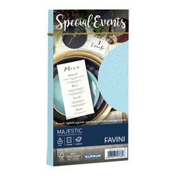 [53524] 10 buste SPECIAL EVENTS METAL 120gr 110x220mm azzurro FAVINI