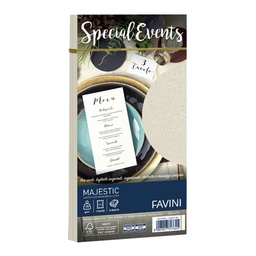 [53522] 10 buste SPECIAL EVENTS METAL 120gr 110x220mm crema FAVINI