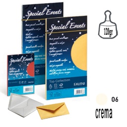 [53522] 10 buste SPECIAL EVENTS METAL 120gr 110x220mm crema FAVINI