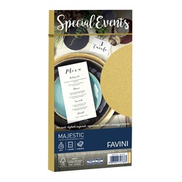 [53526] 10 buste SPECIAL EVENTS METAL 120gr 110x220mm oro FAVINI