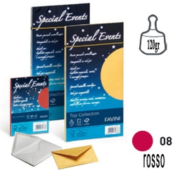 [53528] 10 buste SPECIAL EVENTS METAL 120gr 110x220mm rosso FAVINI