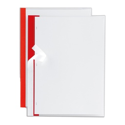 [48071] 10 cartelline Poli 200 210x297mm PP trasparente dorso rosso Sei Rota