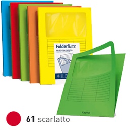 [35488] 10 cartelline SIGNO con finestra 140gr 22x31cm rosso scarlatto FAVINI