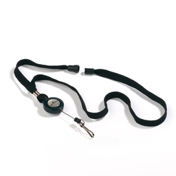 [65234] 10 CORDONCINO PORTABADGE CON YO-YO 10mmx80cm NERO DURABLE