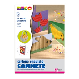 [62441] 10FG CARTONCINO ONDULATO 50X70CM AZZURRO ART 2206/9 DECO