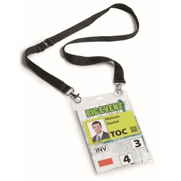 [74513] 10 PORTANOMI A6 con cordoncino NERO DURABLE