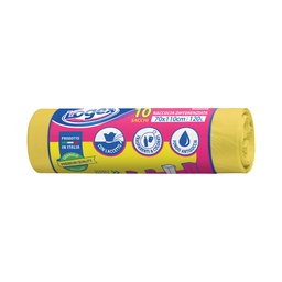 [57547] 10 SACCHI IMMONDIZIA 70X110CM 120LT HD 16mic GIALLO LOGEX