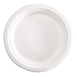 [96713] 125 Piatti tondi monouso in canna da zucchero D 18cm Signor Bio