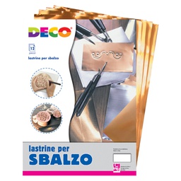 [54112] 12 LASTRINE ALLUMINIO/RAME 20x30CM 113/4 DECO