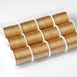 [88255] 12 rocchette cordonetto 2 capi 20mt oro Brizzolari