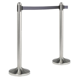 [74568] 1 COLONNINA SEGNAPERCORSO CROMATA con nastro GRIGIO 210cm Securit