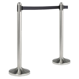 [74567] 1 COLONNINA SEGNAPERCORSO CROMATA con nastro NERO 210cm Securit