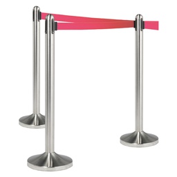 [74569] 1 COLONNINA SEGNAPERCORSO CROMATA con nastro ROSSO 210cm Securit