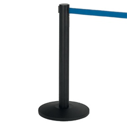 [77137] 1 COLONNINA SEGNAPERCORSO NERA con nastro 200cm BLU ALFA