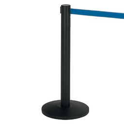 [77137] 1 COLONNINA SEGNAPERCORSO NERA con nastro 200cm BLU ALFA