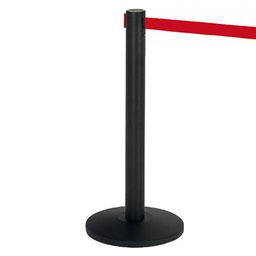 [77138] 1 COLONNINA SEGNAPERCORSO NERA con nastro 200cm ROSSO ALFA