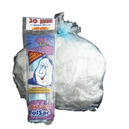 [89601] 20 Sacchi azzurro trasp.50x60cm 30Lt 16mic Rolsac