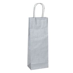 [93354] 20 shoppers carta biokraft 14X9X38cm portabottiglie argento