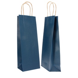 [71724] 20 SHOPPERS CARTA BIOKRAFT 14X9X38CM PORTABOTTIGLIE BLU