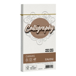 [61557] 25 BUSTE CALLIGRAPHY CANVAS 110X220MM 100GR 01 BIANCO