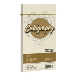[57473] 25 buste CALLIGRAPHY LINO 120gr 110x220mm avorio FAVINI