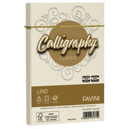 [57475] 25 buste CALLIGRAPHY LINO 120gr 120x180mm avorio FAVINI