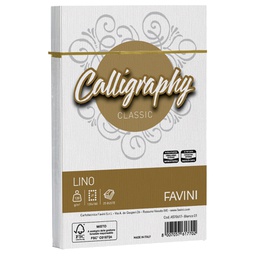 [57474] 25 buste CALLIGRAPHY LINO 120gr 120x180mm bianco FAVINI