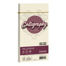[61550] 25 BUSTE CALLIGRAPHY MILLERIGHE 110X220MM 100GR 02 AVORIO