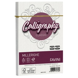 [61551] 25 BUSTE CALLIGRAPHY MILLERIGHE 120X180MM 100GR 01 BIANCO