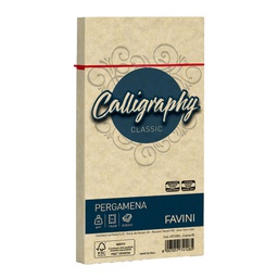 [53628] 25 buste CALLIGRAPHY PERGAMENA 110x220mm 90gr crema FAVINI