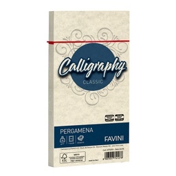 [53627] 25 buste CALLIGRAPHY PERGAMENA 110x220mm 90gr naturale FAVINI