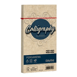 [38247] 25 buste CALLIGRAPHY PERGAMENA 110x220mm 90gr nocciola FAVINI