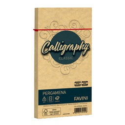 [38419] 25 buste CALLIGRAPHY PERGAMENA 110x220mm 90gr oro FAVINI