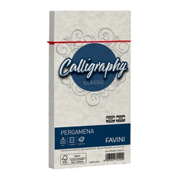 [61543] 25 buste CALLIGRAPHY PERGAMENA 110x220mm 90gr perla FAVINI