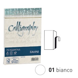 [53629] 25 buste CALLIGRAPHY PERGAMENA 120x180mm 90gr bianco FAVINI