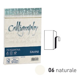 [53630] 25 buste CALLIGRAPHY PERGAMENA 120x180mm 90gr naturale FAVINI