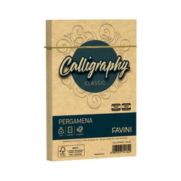 [53633] 25 buste CALLIGRAPHY PERGAMENA 120x180mm 90gr oro FAVINI