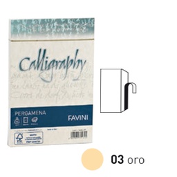 [53633] 25 buste CALLIGRAPHY PERGAMENA 120x180mm 90gr oro FAVINI