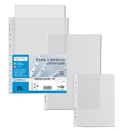 [25993] 25 BUSTE FORATE 22X30-15 ERCOLE PVC SEI ROTA
