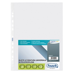 [39407] 25 BUSTE FORATE 23X33 1243/15 SUPERIOR LISCIA FAVORIT