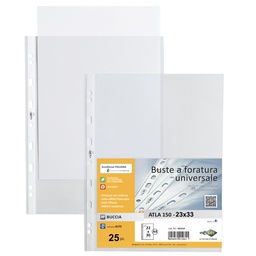 [26028] 25 buste forate ATLA 150 BA 23x33cm pesanti SEI ROTA