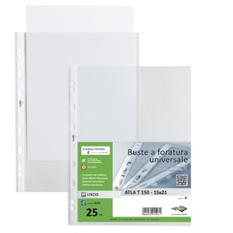 [69068] 25 buste forate ATLA T 150 15x21cm liscio SEI ROTA