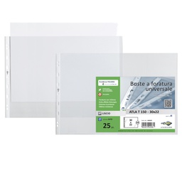 [77423] 25 buste forate ATLA T 150 30x22cm liscio A4 Album SEI ROTA