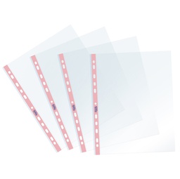 [94520] 25 Buste forate c/ banda rosa Pastel 22X30cm Favorit