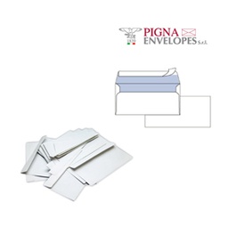 [32073] 25 buste SILVER90 STRIP FSC®bianca internografata s/finestra110x230mm90gr Pigna