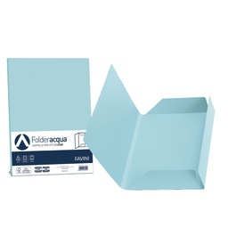[64431] 25 cartelline 3 lembi ACQUA 200gr 24,5x34,5cm celeste FAVINI