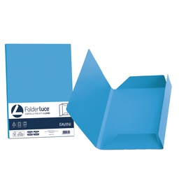 [32665] 25 cartelline 3 lembi LUCE 200gr 24,5x34,5cm azzurro FAVINI