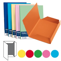 [64428] 25 cartelline 3 lembi Luce 200gr 24,5x34,5cm mix 5 colori Favini