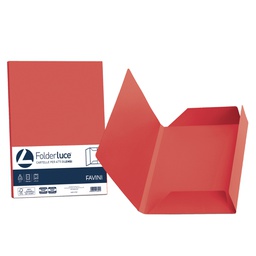 [32663] 25 cartelline 3 lembi LUCE 200gr 24,5x34,5cm rosso scarlatto FAVINI