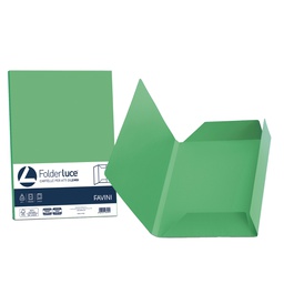 [32666] 25 cartelline 3 lembi LUCE 200gr 24,5x34,5cm verde FAVINI